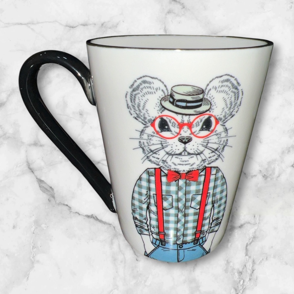 Signature Housewares Hipster Mouse Mug 16 oz Ceramic Stoneware Coffee Tea Cup